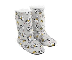 United Labels The Peanuts Snoopy Slippers for Women - House Shoes, Home Boots, Winter Boots, Booties, Lined Grey, gray, 8.5 UK
