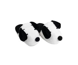 United Labels The Peanuts Snoopy Slippers with Wiggle Ears, White Black, Plush Slippers for Women, Men, Unisex, Size 9 UK Men/7.5 UK Women