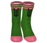 United Labels Wicked Hut Socks - Knitted House Socks with Sherpa Lining for Women Cuddly Socks Fluffy Winter Socks Warm Women Socks One Size Green