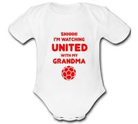 UNITED MAN present from GRANDMA for a gift Football Unique Baby Vest Grow Babygrow Cute PERSONALISED Custom Boys Girls Unisex MANCHESTER SHEFFIELD ROTHERHAM