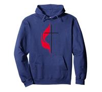 United Methodist Church Cross and Flame Emblem Logo Symbol Pullover Hoodie