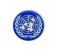 United Nations Emblem Enamel Pin Badge | Silver & Blue World Map Lapel Pin | Peace & Global Unity Collectible (2.7 x 2.7 cm)