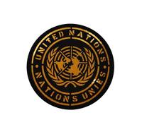United Nations Emblem Patch Set, Glow-in-the-Dark Blue and White with Reflective Black and Yellow, Hook Backing Morale Patches, 8cm Round, 2 Pack (Color-b)