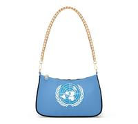 United Nations Flag Moon Purse Hobo Bags Women Medium Handbag Tote Simple Aesthetic Shoulder Bag Zipper Closure