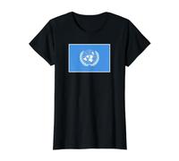 United Nations Flag of the UN Value Graphic T-Shirt, Women, Black, XS