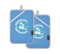 United Nations Flag Potholder Set 2-Pack Potholders Square Oven Pad