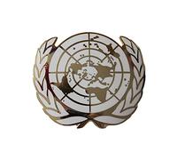 United Nations Official Issue Cap Beret UN Badge - Gold Metal White Enamel