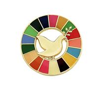 United Nations Peace Dove Enamel Lapel Pin Brooch With 17 Colors Sustainable Development Goals Medal Badge Represents Geometric Patterns