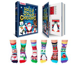 United Oddsock Childrens Christmas Unisex Festive A Holly Jolly Sock Gift Box