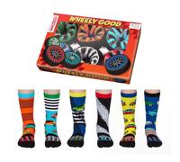 United Oddsocks 6 Mix & Match Wheely Good Socks For Boys, UK 12-5.5 (EUR 30.5-38.5), Novelty,Fun Gifting Crew Socks