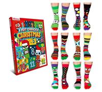 United Oddsocks A Very Oddsock Christmas Advent Calendar - 12 Individual Festive Odd Socks for Women, Mix and Match Novelty Holiday Sock Box with Colourful Designs UK 4-8, EUR 37-42, US 6.5-10.5