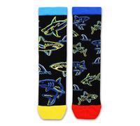 United Oddsocks Bite Kids Odd Pair - 1 Mismatched Sock with Colourful Shark Adventure Design, Cotton-Rich, Comfortable Fit, Novelty Style - UK 12-5.5, EUR 30.5-38.5, US 13.5-8 - Fun Gift for Kids