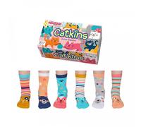 United Oddsocks Catkins 6 Oddly Coordinated Novelty Cat Kids Socks UK 9 - 12