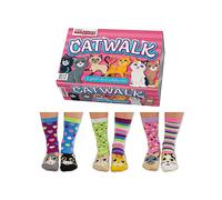 United ODDSOCKS Catwalk Size UK 4-8 Set Of 6 Women's Socks Kittens Odd Gift Idea
