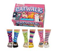United ODDSOCKS Catwalk Set Of six Women's Socks Kittens Odd Gift Idea