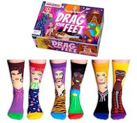 United Oddsocks Drag Your Feet Odd Socks Gift Box - 6 Colourful Mix & Match Socks with Drag Queen Designs, UK 5-10, EUR 38-44, US 6-11, Fun & Unisex Socks for Gifting, Parties, Pride & Self-Expression