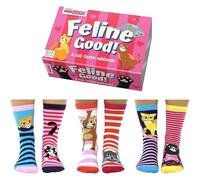 United Oddsocks Feline Good Gift Box - 6 Cat-Tastic Oddsocks for Women