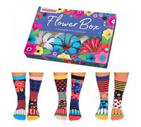 United Oddsocks Flower Box Of 6 Odd Socks Women Floral Mismatched UK 4-8 Gift