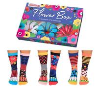 United Oddsocks - Pack of 6 Mix & Match Women's Socks, Quirkly,Novelty Socks for Ladies UK 4-8 (EU 37-42) (UK, Alpha, One Size, Regular, Regular, Flower Box)