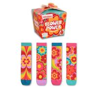 United Oddsocks Flower Power Gift Box, 4 Funky Floral Odd Socks for Women