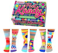United Oddsocks Foot Kandy, 6 Mix & Match Colourful Socks for Women - UK 4-8, EUR 37-42, US 6.5-10.5 - Sweet-Inspired Crew Socks in a Gift Box, Fun, Quirky Present for Birthdays, Christmas & More