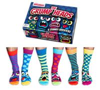United Oddsocks Grumpy Heads Box 6 Mens Socks Odd Socks Dad Gift for Men UK 6-11