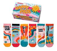 Kids Socks Box OddSocks 6 Single Cotton Crew Girls Children Happy Daze UK 9-12