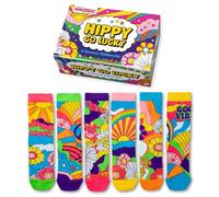 United Oddsocks Hippy Go Lucky Gift Box - 6 Groovy Mix & Match Odd Socks