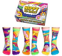 United Oddsocks Hippy Go Lucky Gift Box - 6 Groovy Mix & Match Odd Socks for