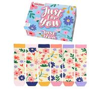 United Oddsocks Just For You Gift Box for Women, 6 Mismatched Floral-Themed