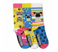 United Oddsocks Kids Socks, 3 Individual Socks - Design Socks Pugs 30.5-...