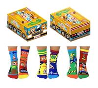 United Oddsocks - Pack of 6 Mix & Match Kids Socks, Novelty Socks for Kids 4-6 years old, Size UK 9-12 (EU 27-30) (UK, Age, One Size, Little Digger)