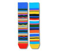United Oddsocks Men’s Steve Odd Pair - 1 Bright Multi-Coloured Striped Sock, Cotton-Rich Comfort, Stretch Durable Fit, Premium Quality - UK 6-11, EUR 39-46, US 7-12 - Bold Fun Statement Accessory