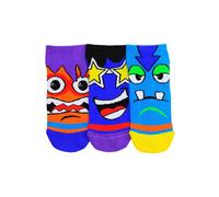 United Oddsocks Men's 3 Oddly Trainer Socks Novelty Mismatched Masher Monsters | Size: 12.5-5.5 United Oddsocks Multicolor 12.5-5.5