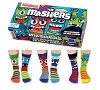 United Oddsocks Men's Odd Socks Novelty Mismatched 3 Odd Pairs Masher Monsters | Size: 12.5-5.5 United Oddsocks Multicolor 12.5-5.5