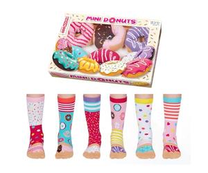 United Oddsocks Mini Donuts Gift Box - 6 Colourful Kids’ Odd Socks