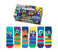 United Oddsocks Mini Mashers - 6 Colorful Mismatched Monster Socks for Kids