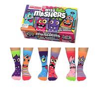 United Oddsocks Miss Mashers UK Size 12-5.5 Set Of 6 Girls Socks