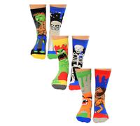 United Oddsocks ODD SOCKS - 6 Pack Boys Zombie Novelty Cotton Odd in Gift Box - Zombodies - Multicolour - Size 12-13Y