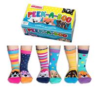 United Oddsocks Odd Socks Novelty Mismatched 3 Odd Pairs Peek A Boo Dogs & Cats | Size: 9-12 United Oddsocks Multicolor 9-12