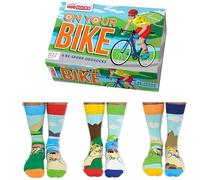 United Oddsocks On Your Bike Men's Odd Socks Gift Box - 6 Colourful Mismatched Cycling-Themed Socks for Men - UK 6-11, EUR 39-46, US 7-12 - Fun Gift for Cyclists, Father's Day, Birthdays & Christmas