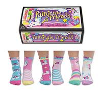 United Oddsocks - Pack of 6 Mix & Match Kids Socks, Novelty Socks for Kids 4-6 years old, Size UK 9-12 (EU 27-30) (UK, Age, One Size, Fairy)