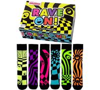 United Oddsocks RAVE ON 6 Odd socks gift box | UNISEX UK 5-10 | EUR 38-44