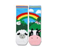 United Oddsocks Sheep Odd Pairs for Kids - 1 Mismatched Pair of Farm Animal Socks - UK 9-12, EUR 27-30, US 9.5-13 - Cotton Rich Countryside-Themed Socks - Fun, Cozy & Colourful for Kids