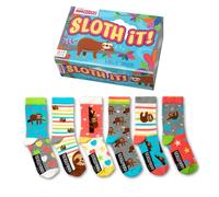 United Oddsocks Sloth It Ladies Gift Box - 6 Colourful Odd Socks for Women - UK 4-8, EUR 37-42, US 6.5-10.5 - Relaxing Sloth-Themed Socks for Mixing and Matching - Cute, Quirky Gift for Her