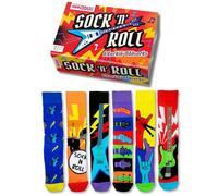 United Oddsocks Sock 'n' Roll Odd Socks Gift Box - 6 Colourful Rock