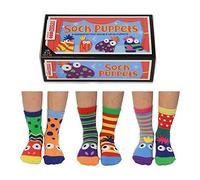 United Oddsocks - Pack of 6 Mix & Match Kids Socks, Novelty Socks for Kids 4-6 years old, Size UK 9-12 (EU 27-30) (UK, Age, One Size, Sock Puppets)