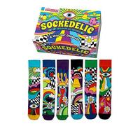 United Oddsocks Sockadelic Novelty Crew Sock Giftbox, Multi, Men Print