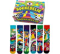 United Oddsocks Sockedelic Gift Box - 6 Way-Out Odd Socks for Men - UK 6-11, EUR