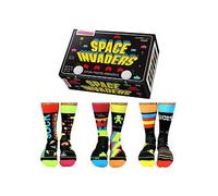 United Oddsocks Space Invaders Novelty Crew Sock Giftbox, Multi, Men Print